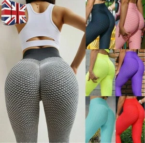 Women Anti-Cellulite Tik Tok Leggings Push Up Yoga Pants Bum Butt Lift Sport Gym - Picture 1 of 9