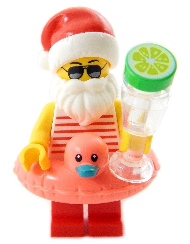 NEW LEGO VACATION SANTA MINIFIG martini minifigure claus christmas duck floatie - Image 1 of 1