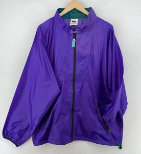 HELLY HANSEN Jacket L Nylon Ripstop Windbreaker Rain Jacket Full Zip Purple - Picture 1 of 16
