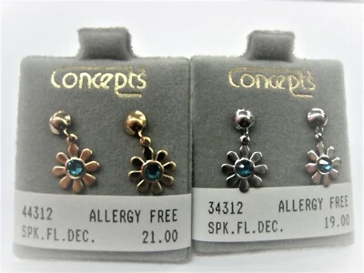 Pendientes de circonita cúbica con piedra de nacimiento de diciembre no alérgica Concepts 3 estilos Foto 1 de 3