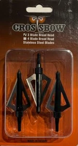9 Jagdspitzen für Armbrust + Bogen, 125 grain schraubbar 3 blades Messerstahl - Picture 1 of 2