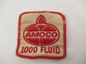 Vintage Weathered Amoco Gasoline Oil 1000 Fluid Patch Red - Picture 1 of 7
