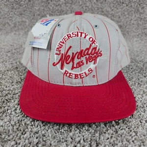 Vintage UNLV Rebels Hat Gray Pin Stripe Cap Snapback 90s Las Vegas University - Picture 1 of 10