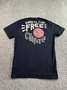 Chipotle Shirt Mens Small Black Employee Uniform Unwrap Some Free Chipotle - Picture 1 of 10