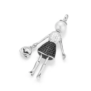 Giorgio Martello Pendant "Doll" 925/- Silver Movable Shell Seed Pearl - Picture 1 of 2