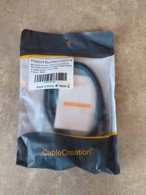 CableCreation Black 1M 3.3ft CS0019 SFF-8087 to 4x SFF-8482 Built In Sata I2-3 - Image 1 of 4
