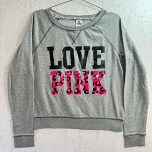 Victoria’s Secret Love Pink Hot Pink Leopard Logo Iconic Crewneck Sweatshirt - Bild 1 von 6