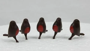 Cake Toppers Robin Mini Plastic Christmas Yule Log Cupcake Snow Bird Decoration - Picture 1 of 14