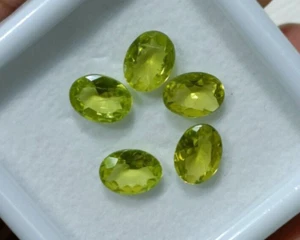 Peridot Faceted Natural Gemstone Loose Green Cut Oval Lot Gemstones Carats 6 - Picture 1 of 7