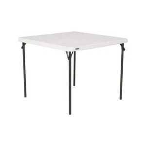 Lifetime Square Folding Table 37"x37"x29" White Granite HDPE 4-Seats Capacity - Picture 1 of 12