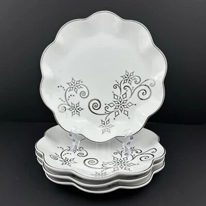 Temp-Tations WINTER Salatteller (4) Platin Schneeflocken Top Zustand - Bild 1 von 24