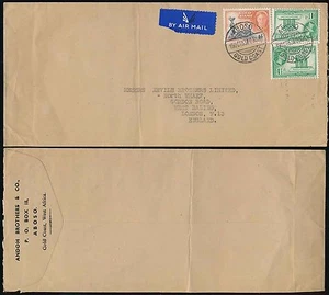 GOLD COAST ABOSO AIRMAIL ANDOH BROS ENVELOPE to GB...KG6 + QE2 1953 - Picture 1 of 1
