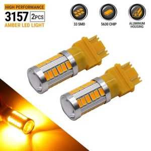 3157 3156 LED Amber Turn Signal DRL Side Marker Light Bulbs - Picture 1 of 6