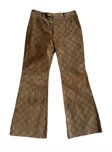 AUTENTICO.Gucci GG Monogram Marrone Marrone Marrone Pelle Scamosciata EDIZIONE LIMITATA! RARO!