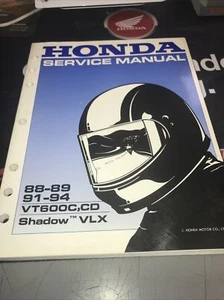 Factory OEM Honda Service Manual 1988-1991 1991-1994 VT600 C CD Shadow LX - Picture 1 of 3