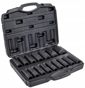 1/2 Drive Metric Deep Impact Socket Set 16 Pcs  10-32mm Automotive Tool Case Kit - Picture 1 of 7