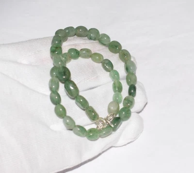 Naturale Avventurina Gemma Argento Sterling Collana 28 " Stringa Liscio Perline - Immagine 1 di 4