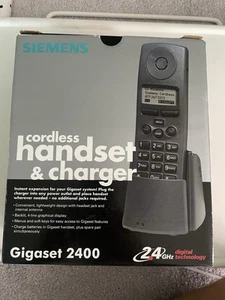 Siemens Gigaset 2400 Cordless Handset & Charger Gray New In Box Vintage 1999 - Zdjęcie 1 z 12