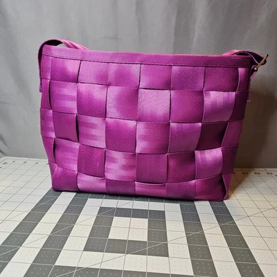 Bolso de cinturón de seguridad Harvey's grande Messenger original púrpura hecho en EE. UU. raro audaz Foto 1 de 4