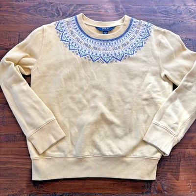 Polo Ralph Lauren Unisex Juvenil Sudadera XL Amarillo Fair Isle Cuello Redondo Foto 1 de 4