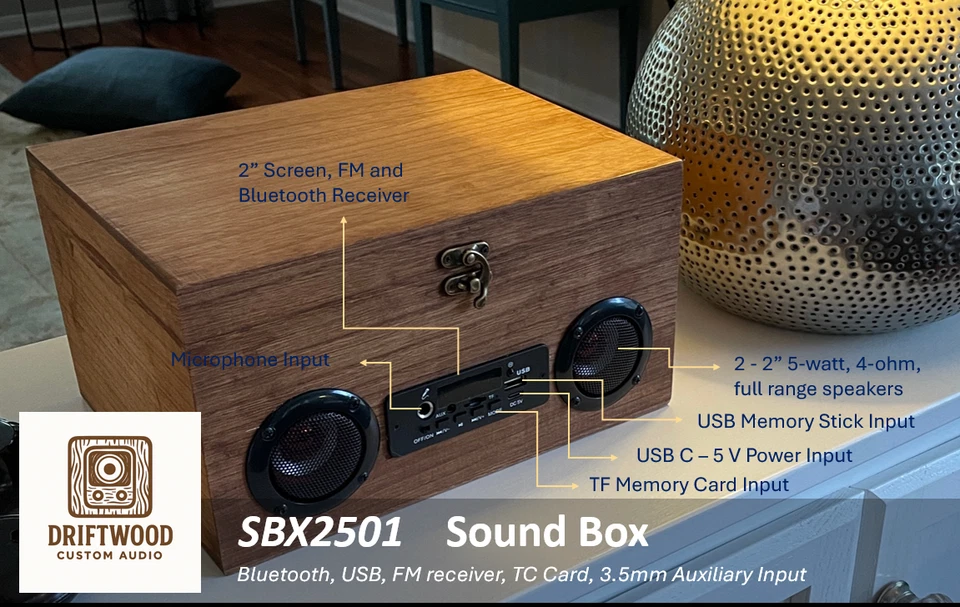 Driftwood Custom Audio - SBX2501 Sound Box Powered Bluetooth Speaker/Radio - Image 1 of 4