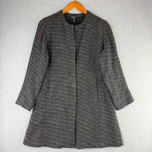 Eileen Fisher Black Lightweight Cotton Long Sleeve Cardigan Striped Boho Size S - Picture 1 of 5