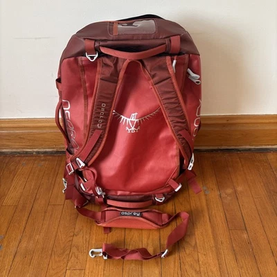 Mochila de lona Osprey 65L Transporter resistente a la intemperie bolsa de caminata/viaje naranja Foto 1 de 4