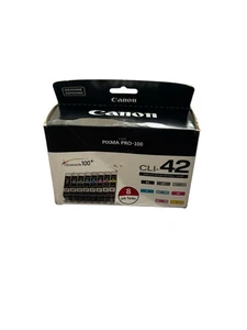 Oryginalny wkład atramentowy Canon CLI-42 (6384B007) 8-pak ZAPIECZĘTOWANE kolory Pixma Pro 100 - Zdjęcie 1 z 3