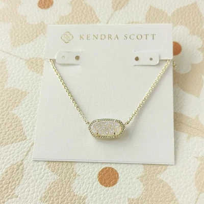 New Kendra Scott Elisa Gold Iridescent Drusy Pendant Necklace - Image 1 of 3