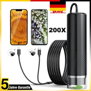 200X Mini Handy Mikroskop Digitales für Smartphone-Kamera Taschen Lupe mit LED - Bild 1 von 15
