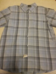 Oakley short sleeve button up Size Medium blue Plaid EUC - Picture 1 of 6