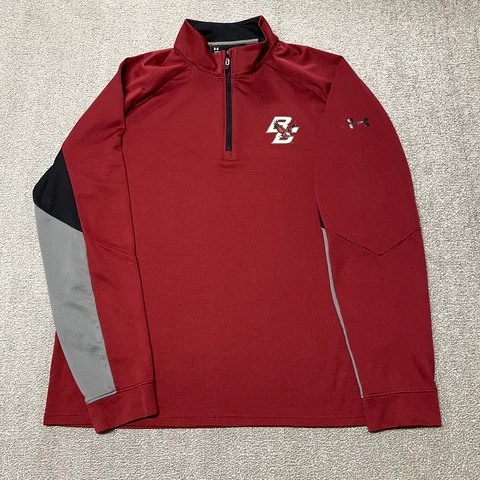 Boston College Eagles Jacket Men Large Under Armour Red University BC Pullover Cover