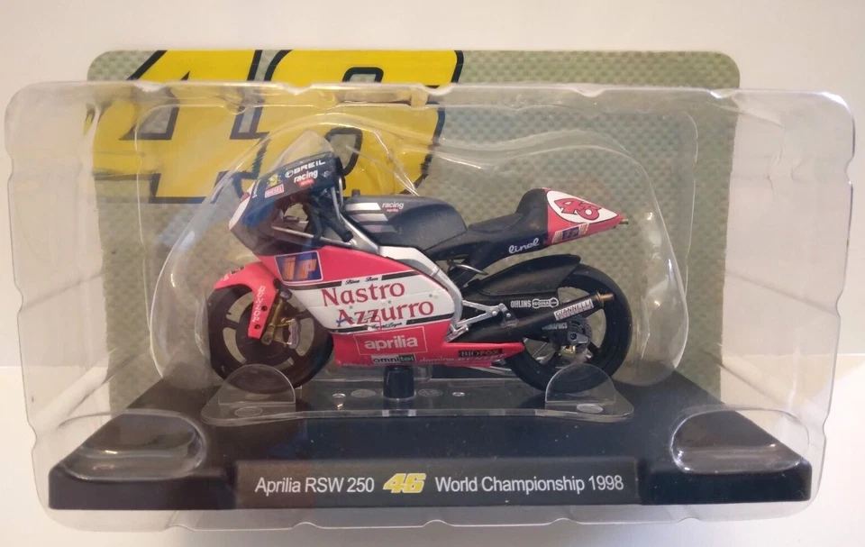 MOTO APRILIA RSW 250 WORLD CHAMPIONSHIP 1998 - VALENTINO ROSSI SCALA 1/18 - Immagine 1 di 1