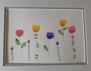 Aquarell Blumenmalerei A4 mit Halterung - Bild 1 von 4