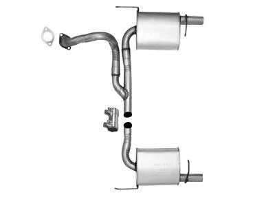 Dual Outlet Steel Tip Rear Muffler Dual Fits Hyundai Tiburon 2003-2008 2.0L 2.7L - Image 1 of 4