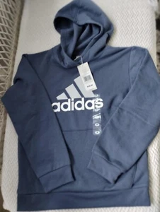 Adidas Boys Essentials Cotton Fleece Hooded Pullover Size M Brand NEW - Picture 1 of 8
