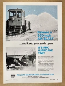 1970 RMC Hurricane Railroad Track Snow Blower vintage print Ad - Picture 1 of 1