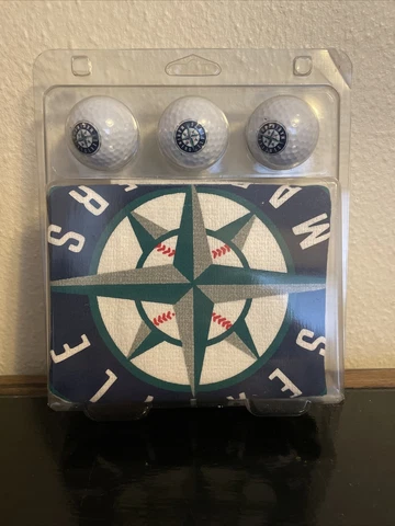 Seattle Mariners MLB McArthur Golf Gift Set: Towel and Golf Balls Cover