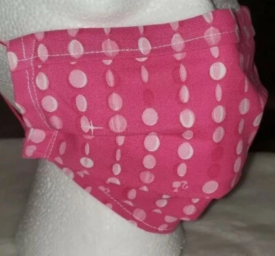 Máscara de bolsillo ajustable Barbie rosa lentejuelas cola de caballo vintage hecha a mano capa filtro Foto 1 de 4