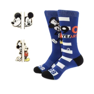 Stance Disney Mickey Mouse 90th Anniversary Year Crew Socks & Pins Set L 9-12 - Picture 1 of 4