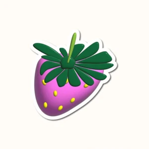 Lilac Strawberry Vinyl Sticker Cute Berries Waterproof Decal Car Laptop Bottle - Picture 1 of 9