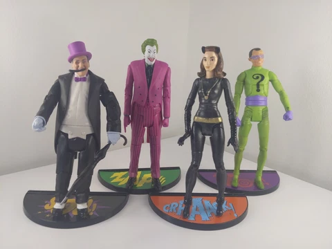 Batman 1966 Classic TV Series Penguin, Joker, Catwoman, Riddler Figures Loose Cover
