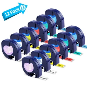 91221 91220 16951 Schriftband für Dymo Letra Tag Band LT-100T XM XR Weiß 12mm - Bild 1 von 22