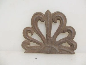Vintage iron Ormolu Fan Top French Mount Old Rococo Floral Hardware 4.5"W - Picture 1 of 14