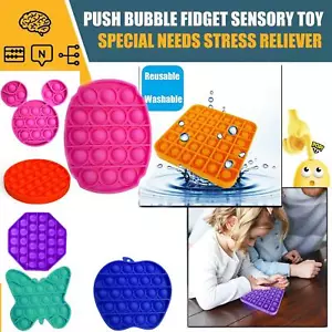 Push Popping Bubble Special Needs Silent Sensory Fidget Kids Toy Autism - Picture 1 of 39