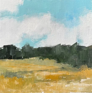 Original Oil Painting Field Study Marble Falls TX 8"x8". Farming Gravel Roads - Picture 1 of 1