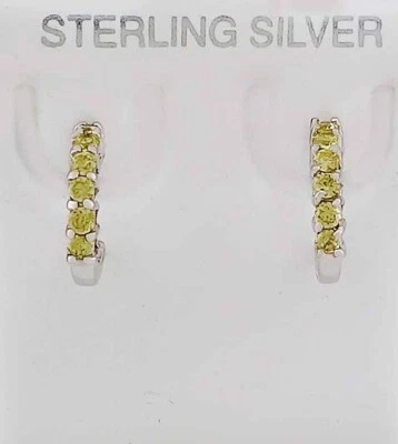 LAB CREATED PERIDOT DANGLING EARRINGS .925 SILVER - New With Tag - Image 1 of 4