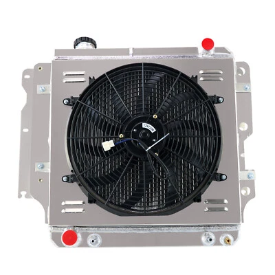 3Row Aluminum Radiator+Shroud+Fan Fit 1987-2006 Jeep Wrangler TJ YJ 4.0L l4 l6 Foto 1 de 4