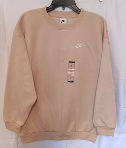 Nike Kids FD2923-126 Sail Oversized Crewneck Sweatshirt Tan Beige Size XL Youth - Picture 1 of 3