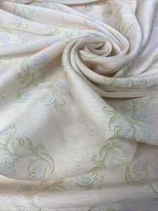 NUEVO Poliéster Arrugado Pálido Melocotón-Azul-Verde Floral Estampado Verano Vestido Tela - Imagen 1 de 9